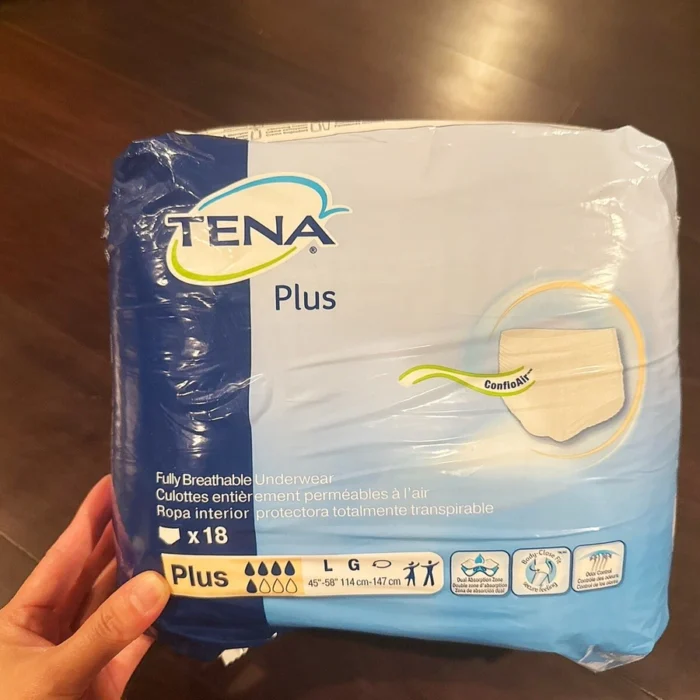 TENA Plus Adult Incontinence Underwear – Large (L), 18 Pieces | Adult Diaper